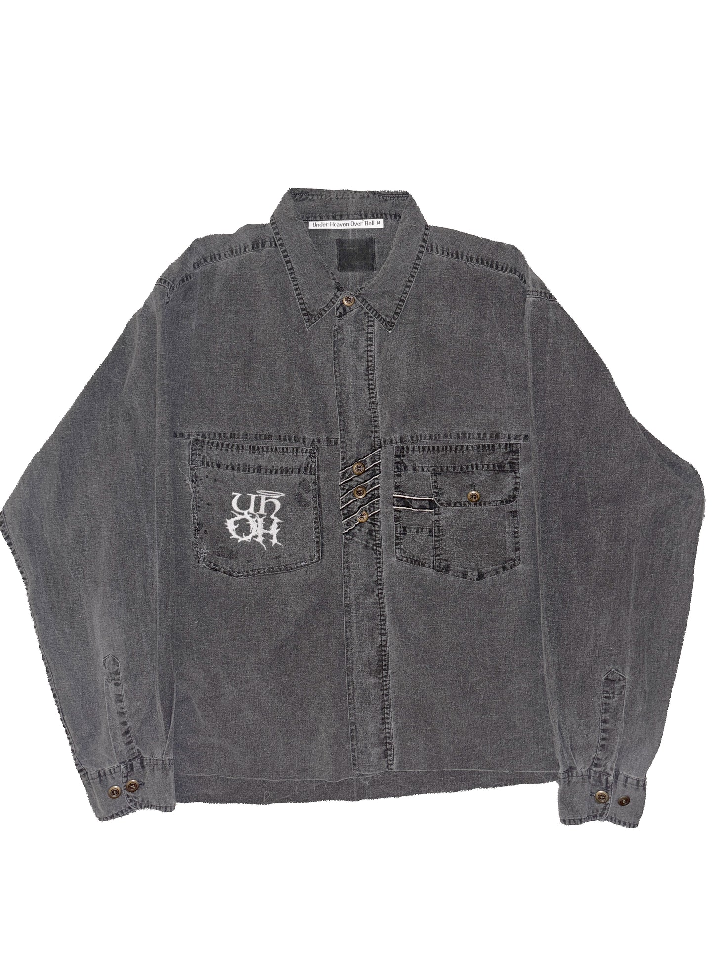 Grey Logo Button Up