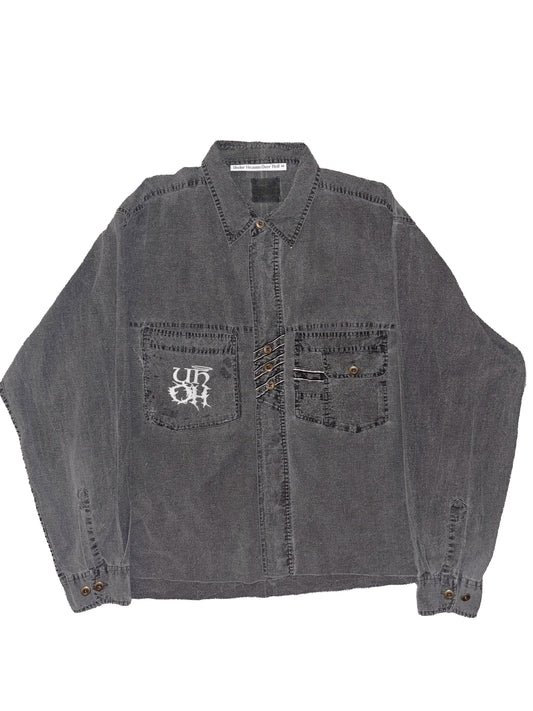 Grey Logo Button Up