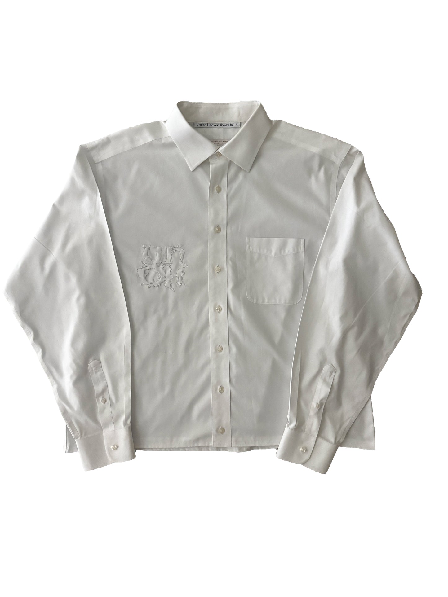 White Logo Button Up