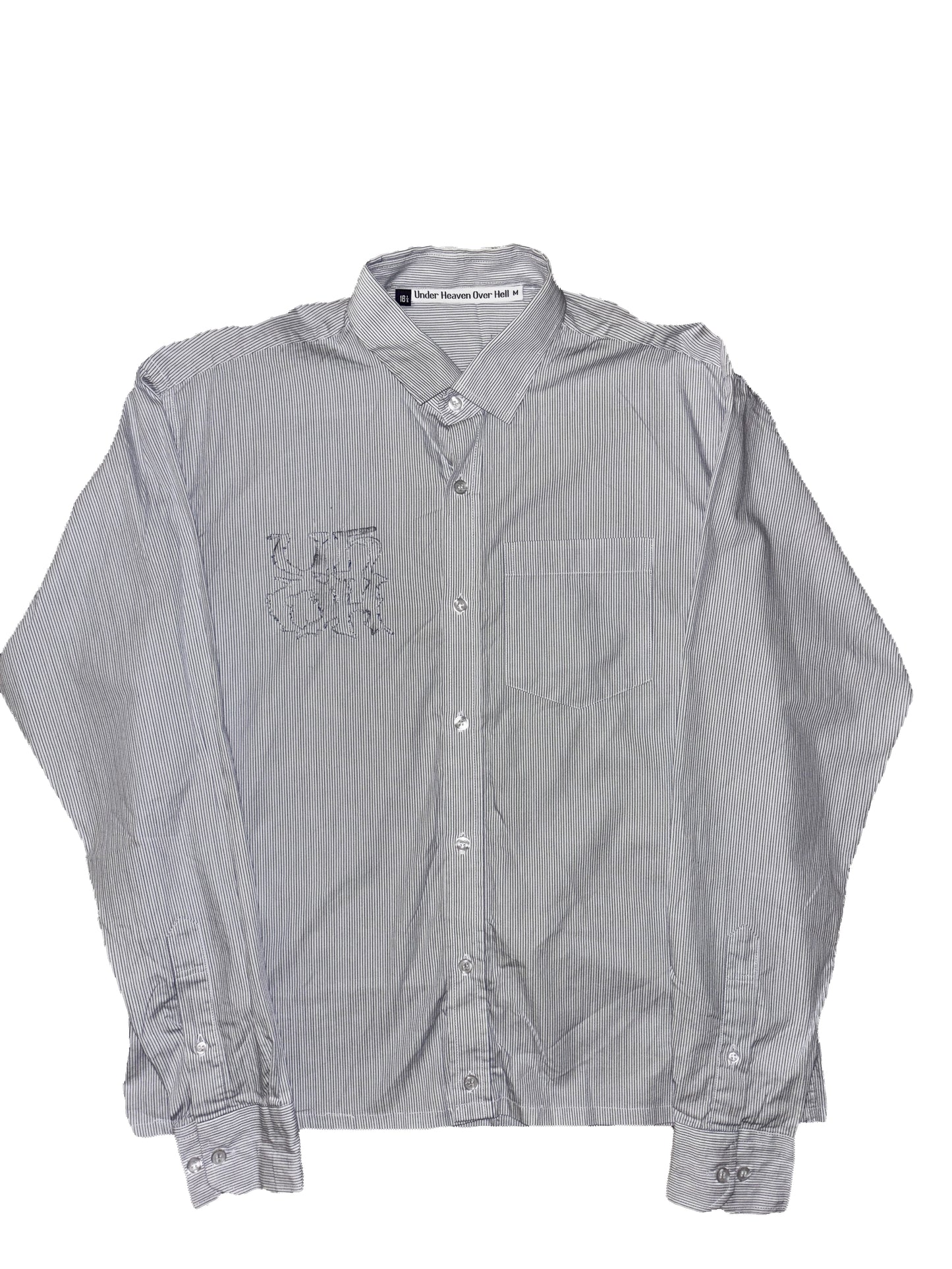 Pinstripe Logo Button Up