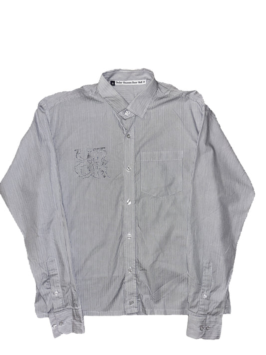 Pinstripe Logo Button Up